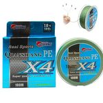 Elvaesther Super Strong 4 Strands Braided Fishing Line 10LB-80LB High Tensile Strength Braided Lines 100M for Saltwater Freshwater 1.0 0.16mm 20lb
