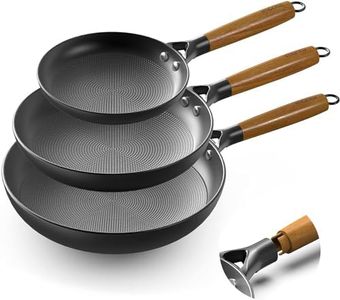 imarku Non Stick Frying Pans - 8&10&12 Inch Cast Iron Skillets Professional Cast Iron Pan Dishwasher Safe Nonstick Frying Pan Set, Detachable Handle, Best Christmas Gifts for Women Men