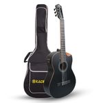 Kadence SH04CL Slowhand 39” Classical Electro Acoustic Guitar | Dreadnought Demi Cutaway | Black Spruce Wood | Built-in Pickup + 2 Band EQ | Includes learning Course | Black