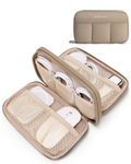 BAGSMART Electronics Organizer Travel Case, Cord Storage for Chargers Cables Phones, Compact Tech Accessories Pouch, Khaki