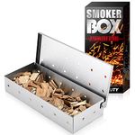 UIRIO Smoker Box for Gas Grilling - Wood Chip Smoker Box for Charcoal Grill - Enhance Grilling Flavors for BBQ Enthusiasts