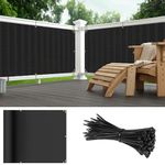 Goleray 2.5'x25' Balcony Privacy Screen Fence Panels Outdoor Deck Shade Fencing, Apartments Railing Cover UV Protection Outside Screen for Patio Porch, Black