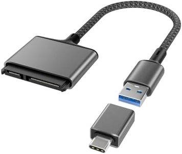 Basesailor USB Adapter for SATA Cable with USB C to USB Adapter,USB A 3.0 to 2.5'' SATA-III Hard Drive Reader for HDD/SSD External Converter,Data Transfer for MacBook Pro Air 2022,Surface Go,Laptop,PC