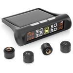 Avutrel TPMS Tyre Pressure Monitoring System, Solar/USB Charging,Temp Alerts, Auto on/off, for RV, Sedan, SUV, MPV, Motorhom, etc, 4 External Sensors（3.5bar）