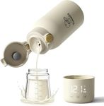Traenvir Portable Baby Bottle Warmer, Travel-Friendly with Detachable Battery Base, Type-C Fast Charge, 316 Stainless Steel, Touch Control, 8H Constant Temperature, Child Lock, 95-131°F