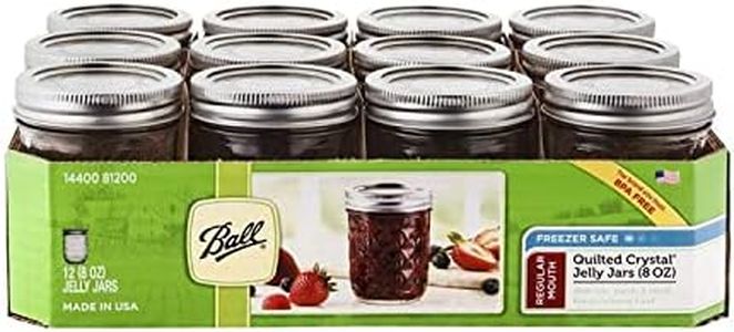 Ball Jelly Jars 8 Oz Regular Mouth Bands and Dome Lids 12 / Box, Clear