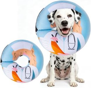 BEAUTYZOO Inflatable Dog Cone Collar Alternative After Surgery, Soft Donut Recovery E-Collar for Large & XL Dogs Girls Boys, Adjustable Pet Neck Cone to Stop Licking Wounds, Light Blue L