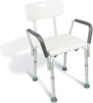 Vive Shower Chair with Arms & Back - Small, Narrow, Medical, Universal Bath Tub Transfer Bench - Safe Adjustable Handicap Stool for Inside Bathtub, Bathroom - Rotating Safety Sliding