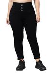 Nifty Women's Denim Stretchable High Waist Plus Size Jeans (NFTYPLS_1265_BLK_38_Black_38)