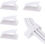 SOULWIT® 50Pcs Self Adhesive Cable Management Clips, Large Cable Organizers Wire Clips Cord Holder for TV PC Laptop Ethernet Cable Desktop Home Office (White)