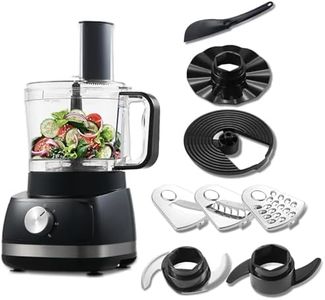 TopStrong Procesador de Alimentos, 800W Robot de Cocina, 3 Velocidades y Pulse, Recipiente de 2L, Incluye 3 Discos de Corte, Picadora, Amasadora y Batidor
