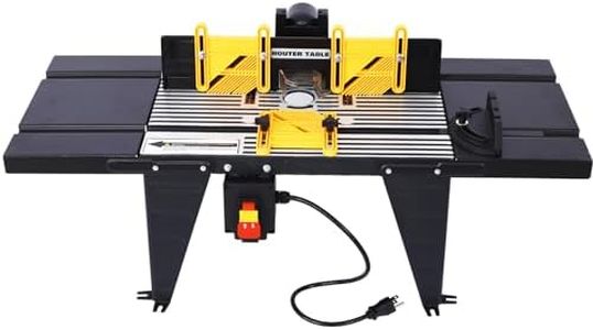 Electric Router Table, Universal Benchtop Router Tables Top with Steel Stand & Adjustable Fence Wood Working Router Table Precise Routing Table Craftsman Tool for Woodworking, Black