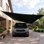 SIHAIAN 11 x 20 Ft Carport Replacement Canopy Cover, Easy to Set up Carport Canopy, 500D Heavy-Duty Garage Top Tent Shelter Tarp Waterproof and UV Protected (Only Canopy Cover) Black