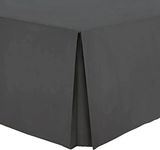 Comfy Nights Plain Pollycotton Percale Pleated Platform Base Valance (Single, Charcoal)