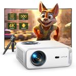 【Electric Focus】Projector 4K with Android TV, WiMiUS P63 Smart Projector with WiFi 6 and Bluetooth, Native 1080P with Tripod, Keystone/Zoom, Outdoor Projector with Netflix/YouTube Built-in, 8000+ Apps