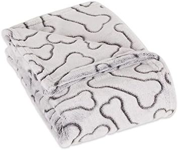 Bone Dry Embossed Bone Print Pet Blanket, 36x48, Black