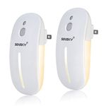 SENSKY [2-Pack] Plug in Night Light with Auto Dusk to Dawn Sensor,Brightness Adjustable,Dimmable Night Light for Bathroom, Kitchen, Hallway, Stairs, Garages (with Front Light and Back Light)