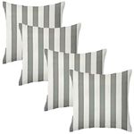 Harrison Cropper Premium Garden Scatter Cushion | Water Resistant Cushions | Outdoor Patio Rattan Chairs | Hollowfibre Filled Seating Furniture Pillow | Soft Comfy and Durable | 4 Pack (Grey Stripe)