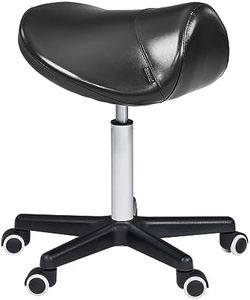 Master Massage Ergonomic Saddle Chair-Saddle Stool- Hydraulic Swivel Rolling Chair-Salon Clinical Tattoo Dentist Clinic Stool, Spas, Salons Stools, Workshop Office-Black