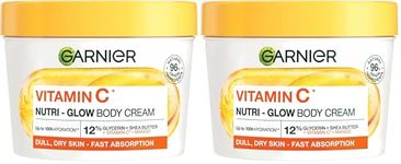 Garnier Vitamin C* Nutri – Glow Body Cream, for Dry & Dull Skin, Fast absorbing, Vegan Formula, Approved by Cruelty Free International, 380ml (Pack of 2)