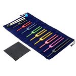 Dreld 9 Solfeggio Tuning Forks Kit, Healing Forks with Silicone Hammer and Bag for DNA Repair Healing, Sound Therapy, Perfect Healing, Musical Instrument, Balancing, Healers (Colorful)