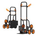 TEPROVO Stair Climbing Hand Truck 440lb，Heavy Duty Dolly Cart for Stairs，Thickened Upgraded Steel Tube Folding Stair Climbing Trolley with Six Wheels and Telescoping Handle