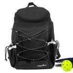 Athletico Pickleball Backpack - Pickleball Bags for Men or Women Includes Pickleball Ball Holder (Black)