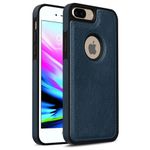 Pikkme Back Cover | Flexible Pu Leather | Full Camera Protection | Raised Edges | Super Soft-Touch | Bumper Case for iPhone 7 Plus / 8 Plus (Blue)