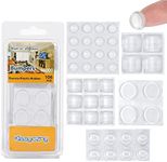 Clear Adhesive Bumper Pads 106-PC Combo Pack (Round, Spherical, Square) Sound Dampening Transparent Rubber Feet for Cabinet Doors, Drawers, Glass Tops, Picture Frames, Cutting Boards