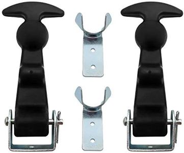 QWORK 2Packs 4.7 inch T-Handle Draw Latches with Brackets, Rubber Flexible Hood Catch t-Handle Hasp, for Tool Box, Hood, Vehicle Engine