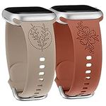 Flower Engraved Silicone Band Compa