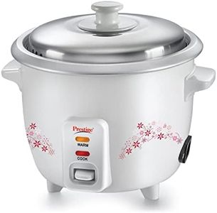 Prestige Delight PRWO 1.0 L Electric Rice Cooker|Detachable power cord|Durable body|Cool touch handles|White| Raw capacity-0.4L|Cooked capacity-1L|Cooks for a family of 2 to 3 members