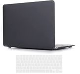 iNeseon Case Cover Compatible with 2015-2017 MacBook 12-inch (Model A1534), Ultra Slim Hard Shell Protective Case with Keyboard Cover for MacBook 12 Retina, Black