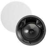 Polk Audio 80F/X-RT in-Ceiling 2-Way Round Surround Speakers - 8" Woofer, Dual 3/4" Tweeters 100 Watts Paintable Sheer Grille White, Pair