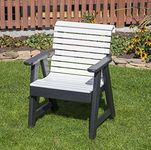 ECOMMERSIFY INC Bright White-Poly Lumber ROLL Back Poly Resin 2 FEET Patio Garden Chair Heavy Duty Everlasting PolyTuf HDPE - Made in USA - Amish Crafted