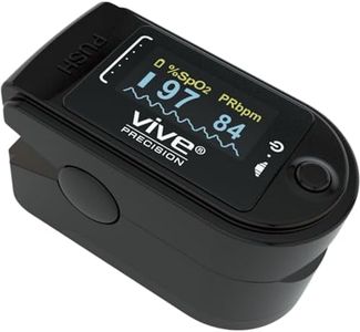 Vive Precision Pulse Oximeter - Oxygen Monitor Fingertip, Heart Rate Medical Grade Sensor LED Display - Accurate Finger Meter For Saturation SpO2, Lanyard & Batteries Included