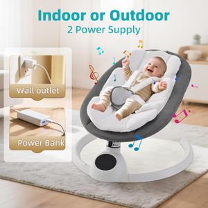 Electric Baby Swing Chair – Grey Adjustable Infant Seat