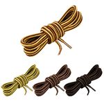 Thboxes 4 Pairs of Round Boot Laces, 120cm Heavy Duty 4mm Shoelaces for Work Boots Hiking Shoes, Brown