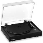 Electrohome Montrose Wireless Vinyl Record Player 2-Speed Belt-Drive Turntable, with Audio-Technica Stylus, Bluetooth, Vinyl-to-MP3 Recording, Speed Control Motor, Built-in Preamp, Wood Plinth (RR36B)