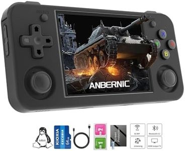 RG35XX H Retro Handheld Game Consoles rg35xxh Retro Gaming Console with 64 TF Card 3300mAh Battery Linux System 3.5-inch IPS Screen Cortex-A53 rg35xx h Portable Handheld Emulator(Black)