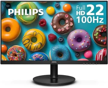 Philips 22 inch Class Thin Full HD (1920 x 1080) Monitor, 100Hz Refresh Rate, VESA, HDMI x1, VGA x1, LowBlue Mode, Adaptive Sync, 4 Year Advance Replacement Warranty, 221V8LB