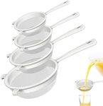 4 Pcs Plastic Nylon Fine Mesh Strainer with Handle, Sieve Fine Mesh Colander Flour Sifter for Yogurt Baking Kitchen Kefir Tea Juice Pasta