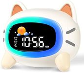 Monebena Kids Alarm Clock Cute OK to Wake for Sleep Training with Night Light and Sound Machine Toddlers Boys Girls Teens Bedrooms (Cat) ,colorful SG5_KRJ2