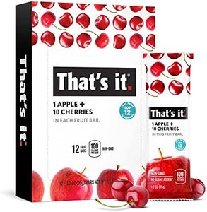 That's it. Apple + Cherry 100% Natural Real Fruit Bar, Best High Fiber Vegan, Gluten Free Healthy Snack, Paleo for Children & Adults, Non GMO No Sugar Added, No Preservatives Energy Food (12 Pack)
