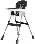 Dream On Me Portable 2-in-1 Tabletalk High Chair in Black, Three Adjustable Height Settings, Lightweight Portable High Chair, Easy to Clean and Removable Tray Baby High Chair