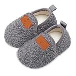 JOINFREE Kids Warm Slippers with Soft Memory Foam Boys Girls Indoor Anti-Slip Cute Slippers Dark Gery 8.5-9 Toddler=EU26-27