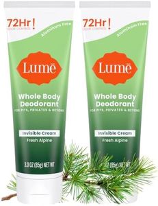 Lume Whole Body Deodorant - Invisible Cream Tube - 72 Hour Odor Control - Aluminum Free, Baking Soda Free, Skin Safe - 3.0 ounce (Pack of 2) (Fresh Alpine)