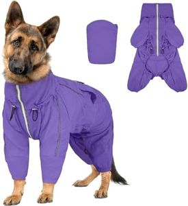 Dora Bridal Windproof Dog Jacket, Lightweight Water Resistant Dog Rain Coat, Adjustable Four-Legged Reflective Dogs Raincoat, Anti-Static Dogs Windbreaker for Hiking Waking(Purple, 4XL)