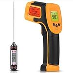 Infrared Thermometer Non-Contact Digital Laser Temperature Gun -26°F~1022°F (-32°C～550°C) for Cooking/Pizza/BBQ/Fridge/Oven - Meat Thermometer Included (Not for Human)