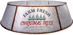 Hallops Galvanized Tree Collar - Large to Small Christmas Tree. Adjustable Metal Skirt, Christmas Decor (Original, Super Oversize)